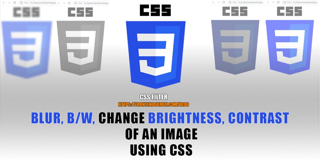 Blur Image using CSS & Filters to make image Grayscale, change Brightness and Contrast
